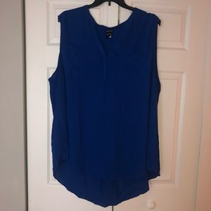 Plus size Blue sleeveless blouse
